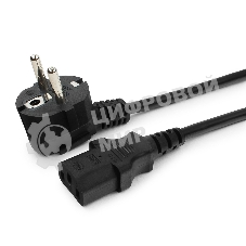 Кабель питания Cablexpert PC-186-1-5M, 5м, Schuko- C13, 3x1кв.мм, черный, с заземлением, пакет