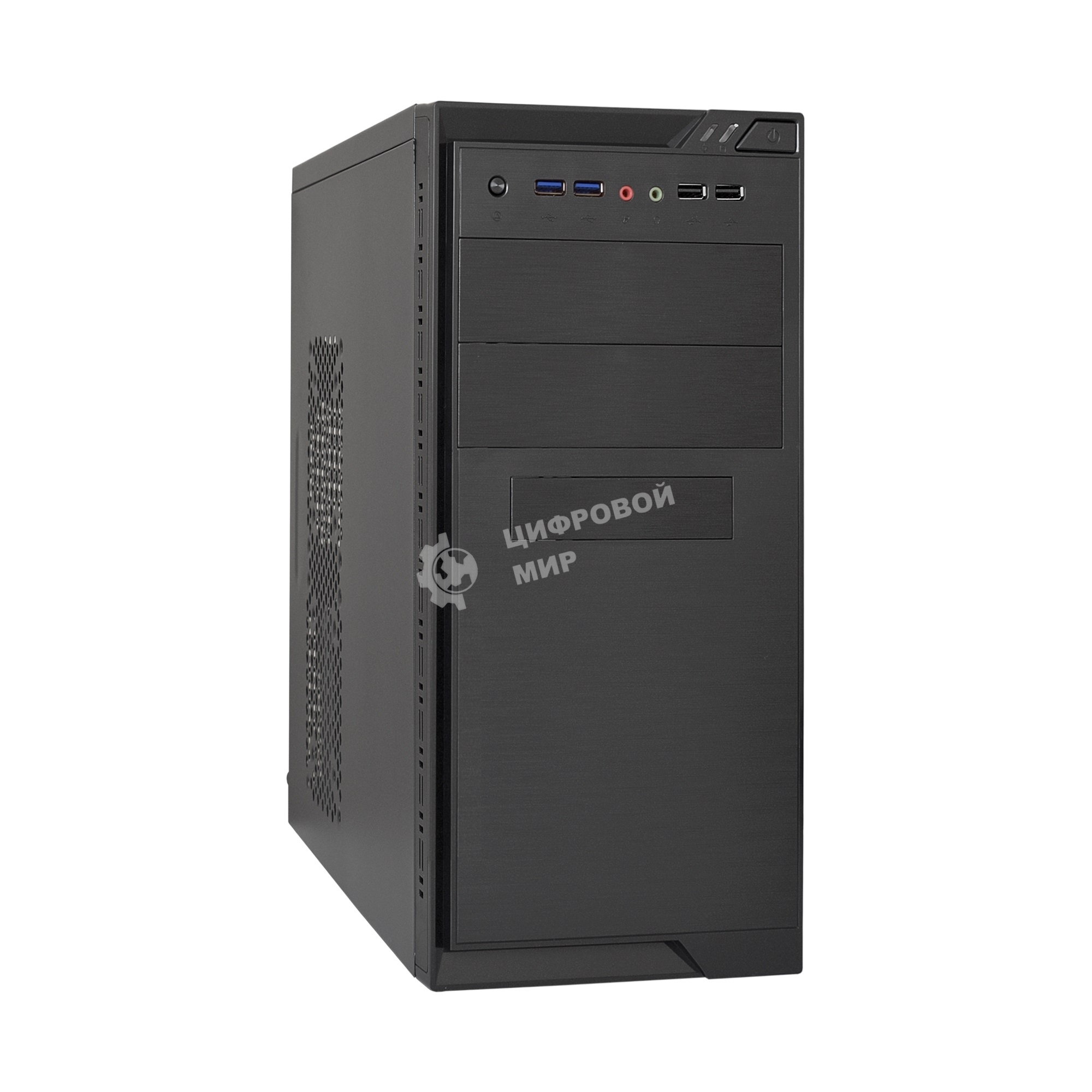 Компьютерный корпус Minitower ExeGate MA-372UX Black, mATX UN350, 120мм 2*USB+2*USB3.0, Audio