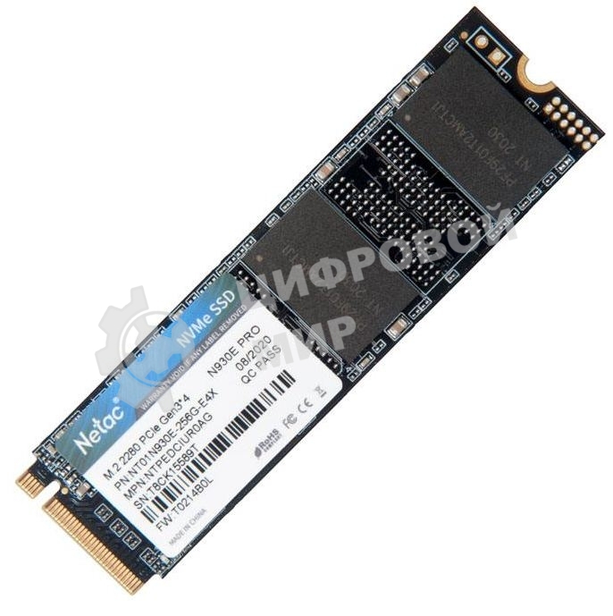 Накопитель SSD Netac N930E Pro, 256Gb, PCIe 3.1 x4, M.2 2280, NVMe, R/W 2040/1270