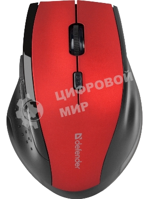 Мышь беспроводная Defender Accura MM-365 красный, 1600 dpi, радиоканал, USB, кнопки - 6