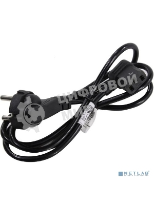 Кабель питания ExeGate PC-1,2 OfficePC 450W (Евровилка Schuko ->С13 угловой) VDE-250V черный, 1.2м