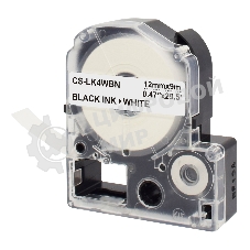 Картридж ленточный Cactus CS-LK4WBN черный шрифт, белый фон (12 мм, 9 м) для Epson LW300/LW400/LW700/LW600P/LW1000P/K400/Z700/Z900