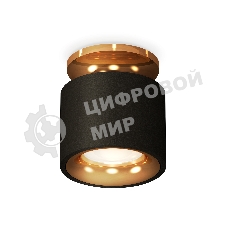 Светильник Ambrella Light XS7511121 SBK/PYG черный песок/золото желтое полированное MR16 GU5.3 (N7929, C7511, N7014)