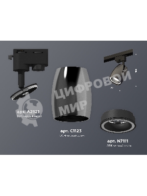 Светильник Ambrella light XT1123010 DCH/SBK/FR черный хром/черный песок/белый матовый MR16 GU5.3 (A2521, C1123, N7111)
