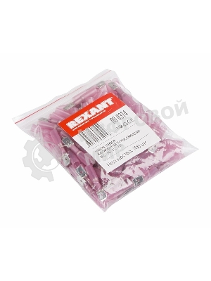 Клемма плоская Rexant изолированная термоусаживаемая штекер 6.35 мм 0.5-1.5 мм² РПи-п-т 1.5-(6.3)) красный