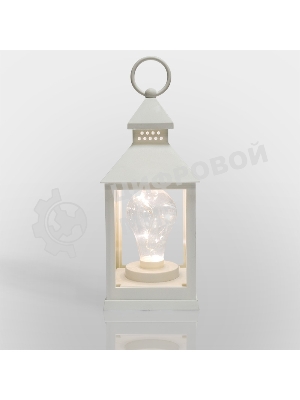 Декоративный фонарь Neon-night с лампочкой, белый корпус, размер 10.5х10.5х24 см, цвет теплый белый