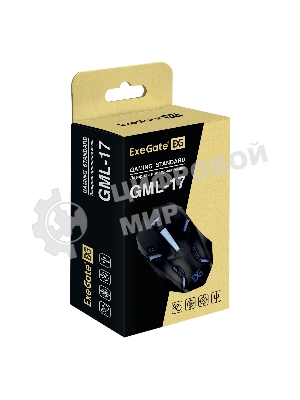 Мышь проводная ExeGate Gaming Standard Laser GML-17 черный, 1200 dpi, USB, кнопки - 3