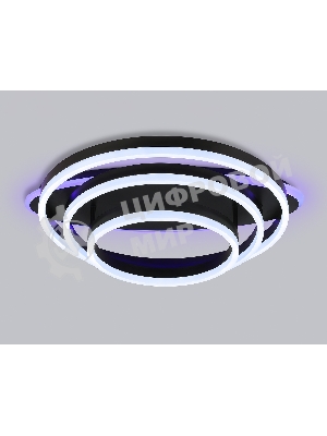 Потолочный светодиодный светильник FA8524 BK черный 146W 3000K-6400K+RGB 560*500*150 (ПДУ РАДИО 2.4G)