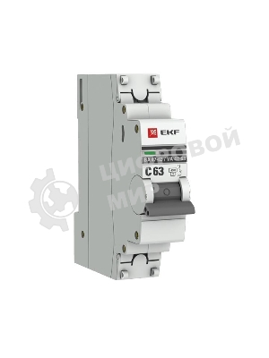 Выключатель автоматический модульный 1п C 63А 4.5кА ВА 47-63 PROxima EKF mcb4763-1-63C-pro