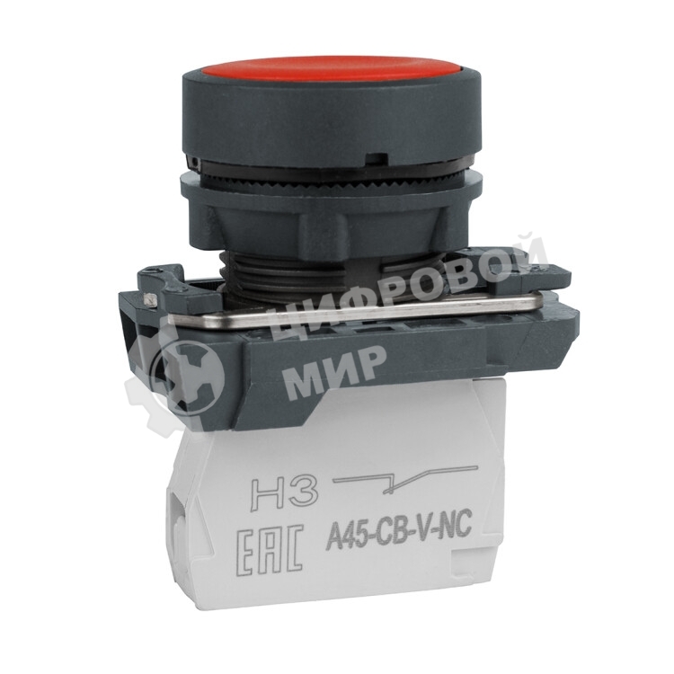 Кнопка OptiSignal D22 C5-P-401 красная пластик 1НЗ XB5AA42