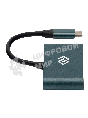 Кард-ридер Digma CR-СA2512-G/темно-серый/SD/TF/micro-SD/USB Type-C/алюминий