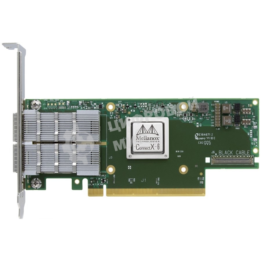 Сетевая карта Mellanox ConnectX-6 VPI adapter card, 100Gb/s (HDR100, EDR IB and 100GbE), dual-port QSFP56, PCIe3.0/4.0 x16, tall bracket