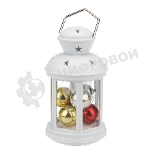 Декоративный фонарь Neon-night с шариками 12х12х20,6 см, белый корпус, теплый белый цвет свечения