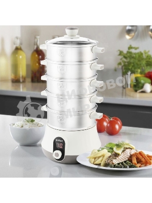 Пароварка электрическая Kitfort КТ-2035 600 Вт. Количество уровней: 5. Таймер приготовления: до 60 минут.