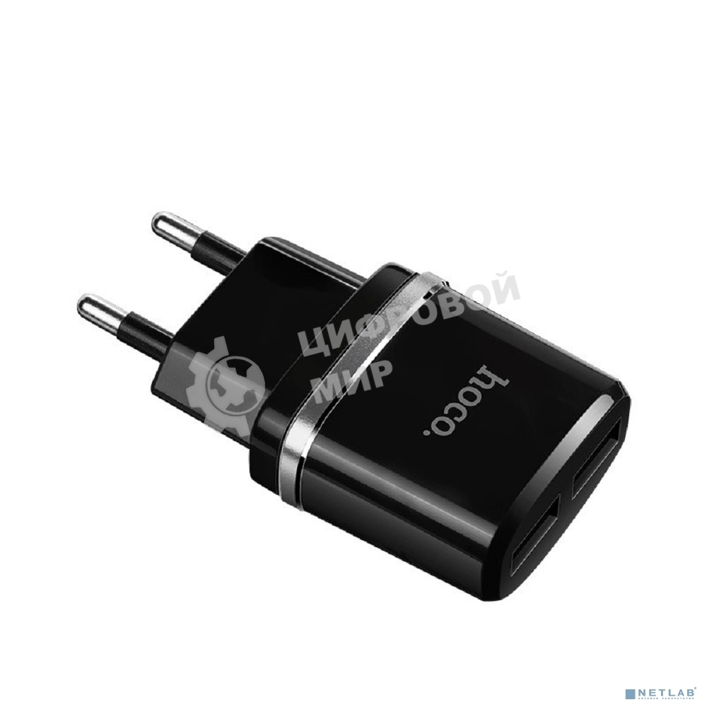 Сетевое зарядное устройство C12 Smart dual USB charger, черный