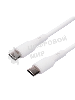 Кабель USB2.0 Cablexpert CC-USB2S-CMCM-1M-W Type-C/Type-C, 3А, 65Вт, PD/QC3.0, силиконовый, 24AWG, медь, 1м, белый, пакет