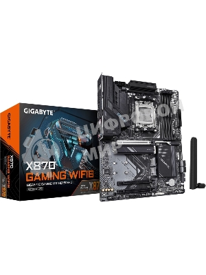 Материнская плата Gigabyte X870 GAMING WIFI6, AM5, AMD X870, 4xDDR5, 4xSATA, 3xM.2, 1xPCIe 5.0 x16, 2xPCIe 3.0 x1, 1xHDMI, 2xUSB-C (DisplayPort Alt Mode), 1x2.5Gb LAN, Wi-Fi 6, Bluetooth 5.3, 2xUSB-C 40Gbps, 1xUSB-A 10Gbps, 3xUSB-A 5Gbps, 4xUSB-A 2.0, 3x3.5 мм, 7.1, ATX