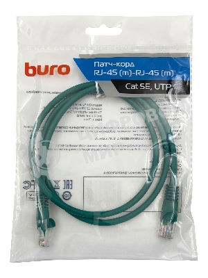 Патч-корд Buro cat.5e 1м зеленый RJ-45 (м)-RJ-45 (м)