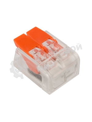 Клемма соединительная рычажковая компактная Rexant 2-проводная, прозрачная, 0.14-4 мм² (20 шт./уп.)