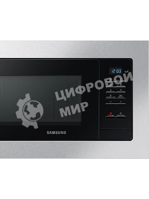 Микроволновая печь встраиваемая Samsung MS20A7013AT/BW нержавеющая сталь/черный, 20 л, 850 Вт, переключатели - кнопки
