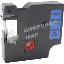 Картридж ленточный Cactus CS-D1-45016 2мм, черный шрифт, синий фон, 7м для DYMO LM 160, 210D, 280, PnP, 420P, 500 TS; Rhino Pro 6000, 5200, 4200