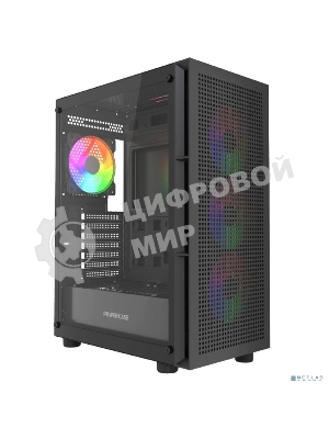 Компьютерный корпус Powercase Mistral EA17, Tempered Glass, 4x 120мм ARGb PWM Fan, черный, ATX (CMAEA17-A4)