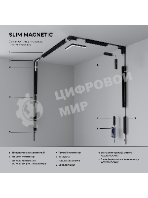 Slim Magnetic Коннектор угловой для встраиваемого шинопровода под ГКЛ 12,5мм (белый) 85212/00
