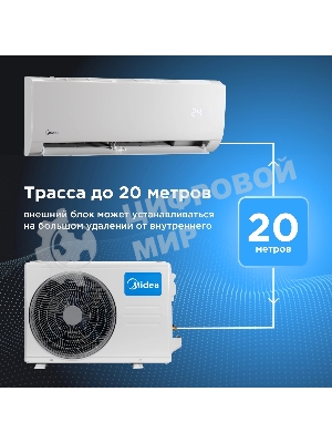 Сплит-система Midea Favorite MSFRW-12HRN8-I до 35м2, 12000BTU, с голосовым помощником, (комплект из 2-х коробок)