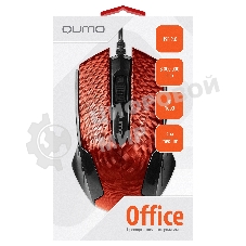 Мышь проводная Qumo Office M14 красный, 1000 dpi, USB, кнопки - 3