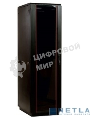 Шкаф телекоммуникационный напольный 42U (600x800) дверь стекло, черный (ШТК-М-42.6.8-1ААА-9005) (3 коробки)