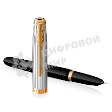 Ручка перьевая Parker 51 Premium (CW2169030) Black St.Steel GT, F, сталь нержавеющая, подарочная коробка