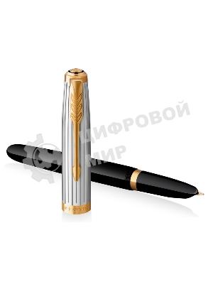 Ручка перьевая Parker 51 Premium (CW2169030) Black St.Steel GT, F, сталь нержавеющая, подарочная коробка