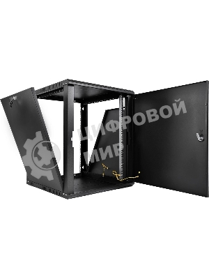 Шкаф телекоммуникационный настенный разборный ЦМО ЭКОНОМ 18U (600 350) дверь металл, черный