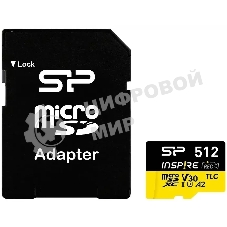 Флеш карта microSDXC 512Gb Silicon Power SP512GbSTXLA2V1NSP Inspire V10 A2 + adapter