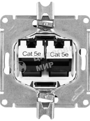 Розетка компьютерная двойная RJ45+RJ45, кат.5E, механизм ATN000785 Schneider Electric AtlasDesign Грифель