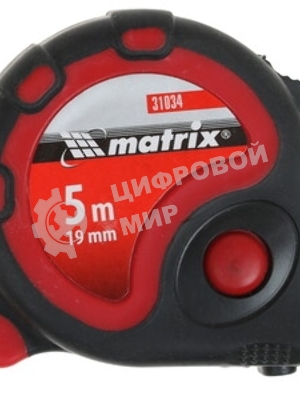 Рулетка Matrix Neon, 5 м x 25 мм, обрезиненный корпус, 3 фиксации, PRO