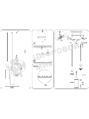 Светильник Ambrella light LH55272/3 BS/FR латунь/белый матовый E14 max 40W D230*1200