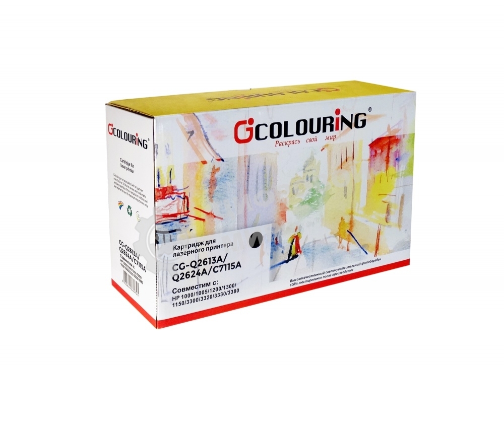 Картридж лазерный Colouring CG-Q2613A/Q2624A/C7115A черный (2500 стр.) для HP LJ 1000/1005/1200/1300/1150/1150n/1300/1300n/1300xi/3300/3310/3320/3330/3380 Canon LBP-1210
