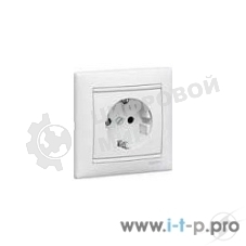 Розетка электрическая Valena с заземлением (белая)