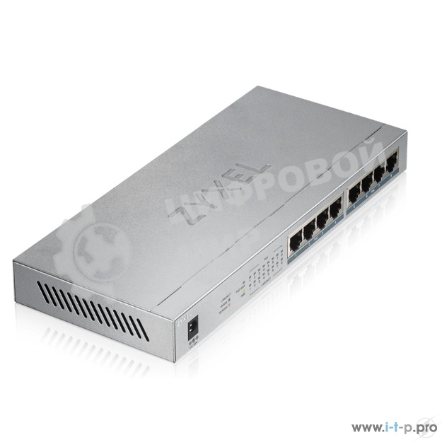 Коммутатор Zyxel GS1008HP Switch PoE +, 8xGE PoE +, tabletop, metal, silent, budget PoE 60 W