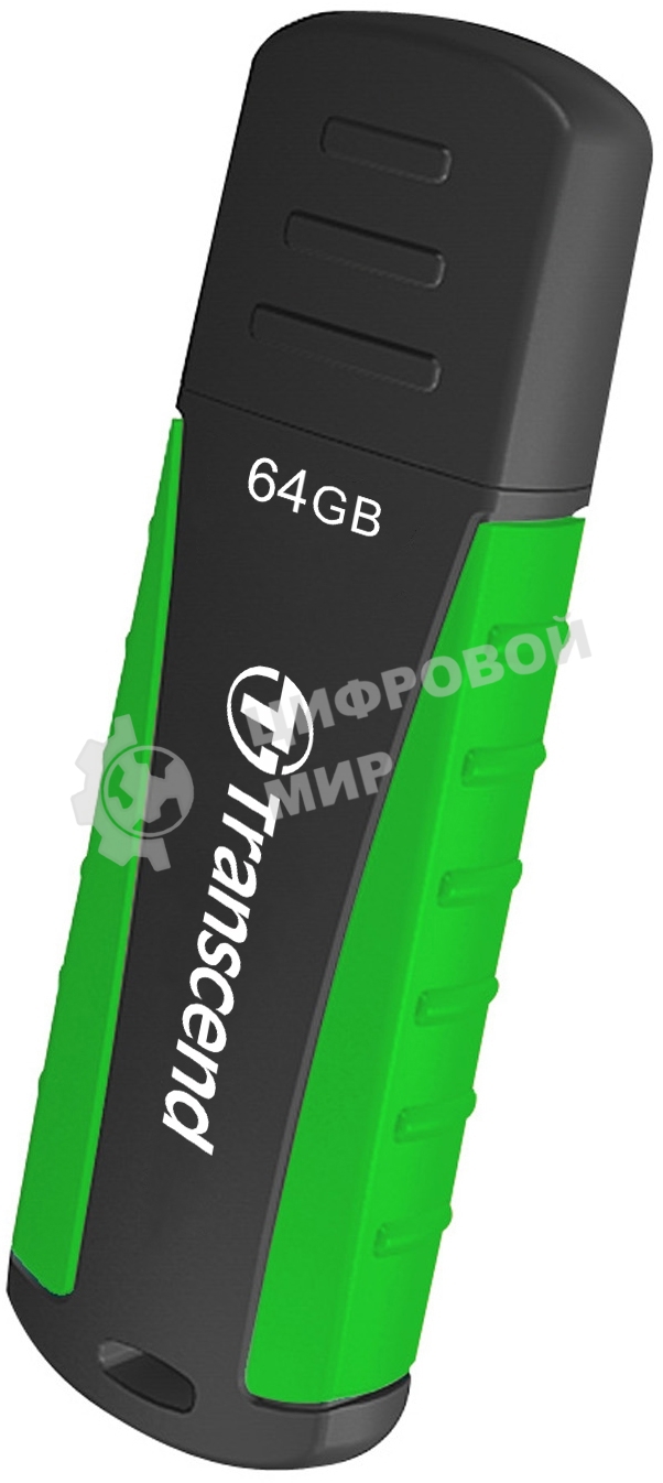 Флешка USB Transcend JetFlash 810 (TS64GJF810), 64Gb, USB 3.0, R/W 100/40, черный/зеленый