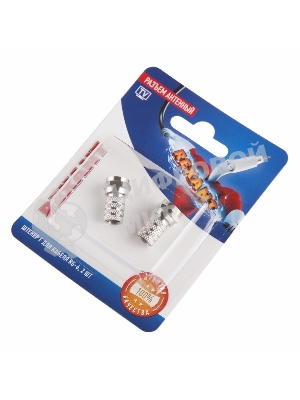 Разъем антенный на кабель Rexant штекер F для кабеля RG-6, (2 шт.)