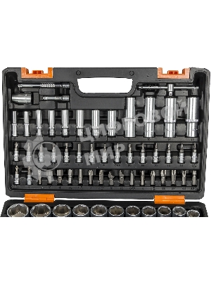 Набор инструментов 1/2дюйм; 1/4дюйм CrV пластик. кейс (94 предм.) Вихрь 73/6/7/5