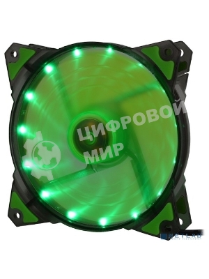 Вентилятор для корпуса Crown CMCF-12025S-1222 черный/зеленый, 120 мм, 1650 об/мин, 28 дБ, 3 pin