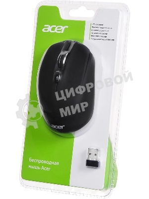 Мышь беспроводная Acer OMR050 черный, 1600 dpi, радиоканал, Bluetooth, USB, кнопки - 6