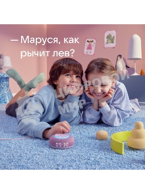 Умная колонка VK Капсула Мини 5Вт, с голосовым ассистентом Маруся, с LED-часами, розовый (MRC02PI)