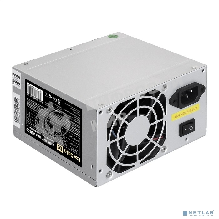 Блок питания ExeGate AB500 (EX284700RUS), 500Вт, 80мм, серебряный