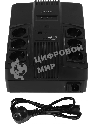 Источник бесперебойного питания SKAT-UPS 800 AI ИБП 220В 480Вт 1 АКБ 9А.ч внутр. меандр. стаб-ция напр-я. 6 выходов Бастион 452