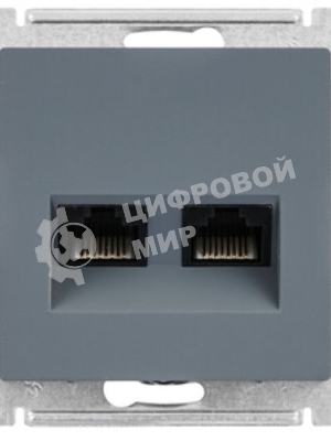 Розетка компьютерная двойная RJ45+RJ45, кат.5E, механизм ATN000785 Schneider Electric AtlasDesign Грифель