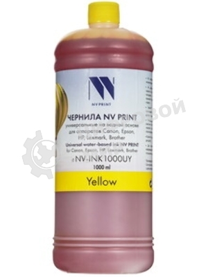Чернила NVPrint универсальные на водной основе NV-INK1000UY для аппаратов Сanon/Epson/НР/Lexmark (1000 мл) Yellow